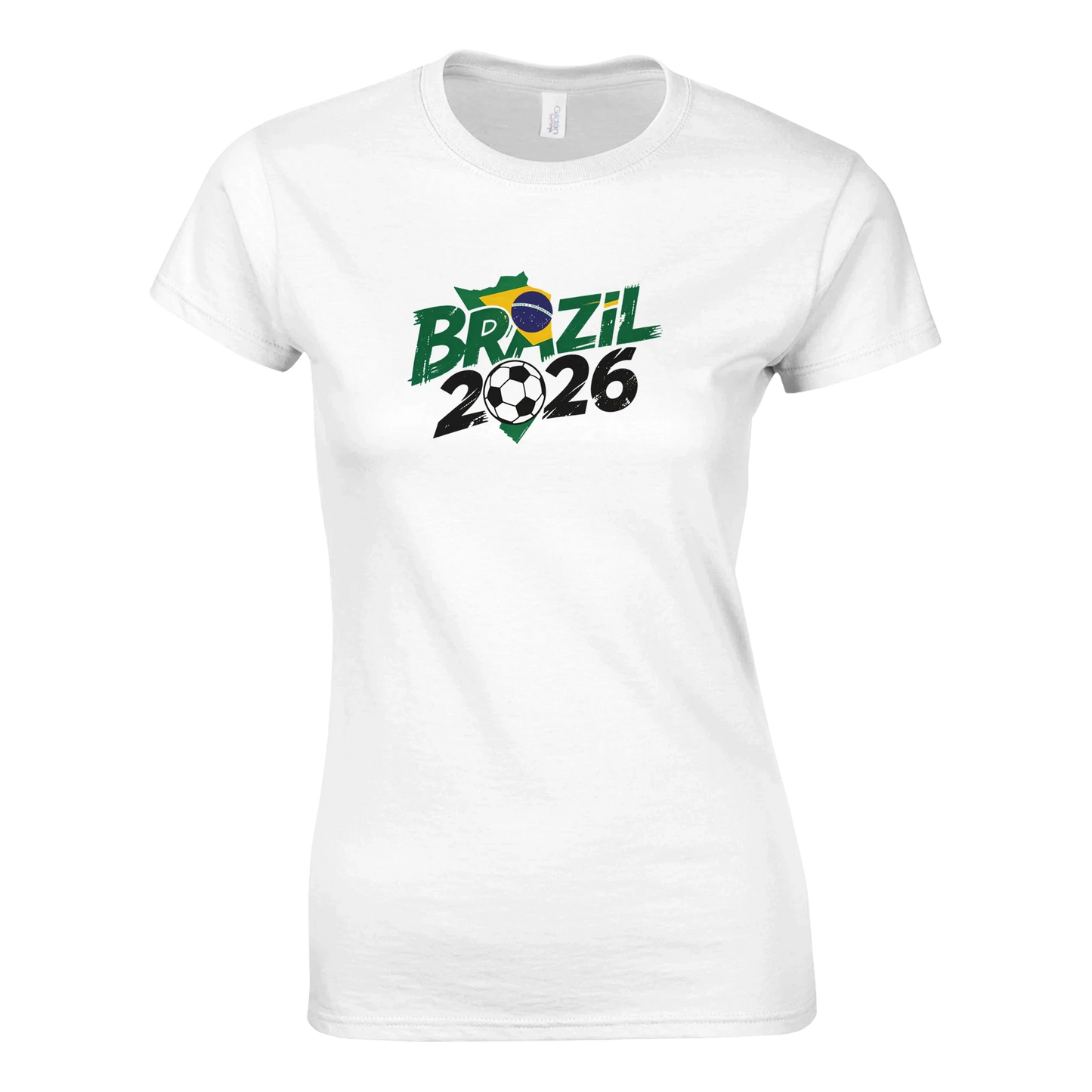 T-shirt Brazil 2026 - Design Coupe du Monde Football | Maillot Supporters Sélection Nationale Femme - 6 Couleurs Vives