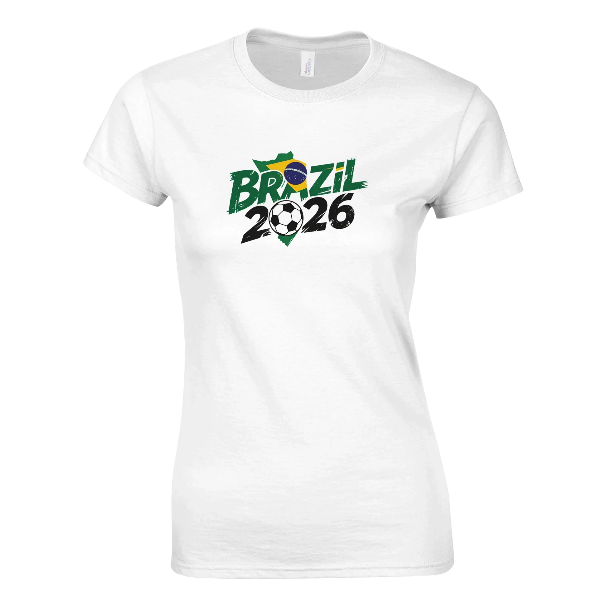 T-shirt Brazil 2026 - Design Coupe du Monde Football | Maillot Supporters Sélection Nationale Femme - 6 Couleurs Vives