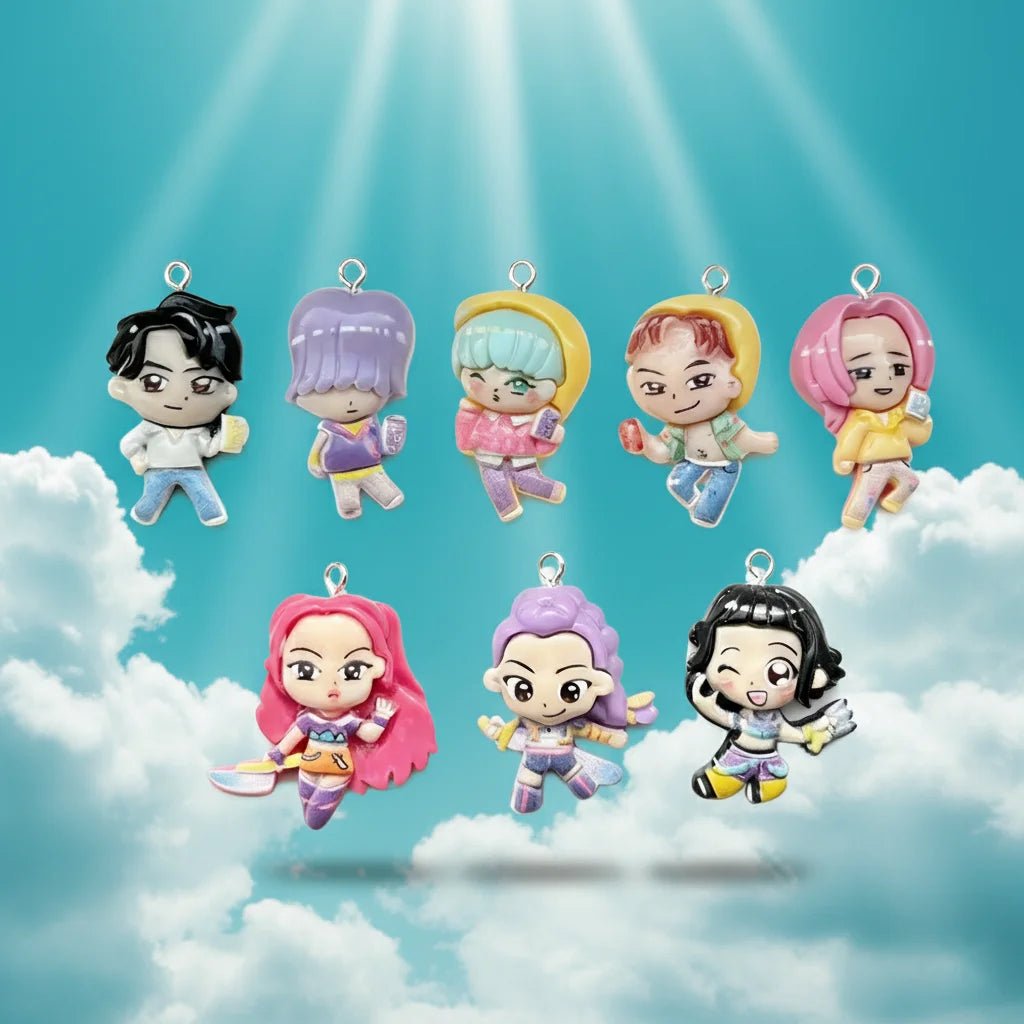 8 Pendentifs en Résine KPOP Demon Hunter | Hantise - Accessoires Métal pour Bijoux DIY (Bracelet, Collier) KAWAHIP Charms - KAWAII FAVIE