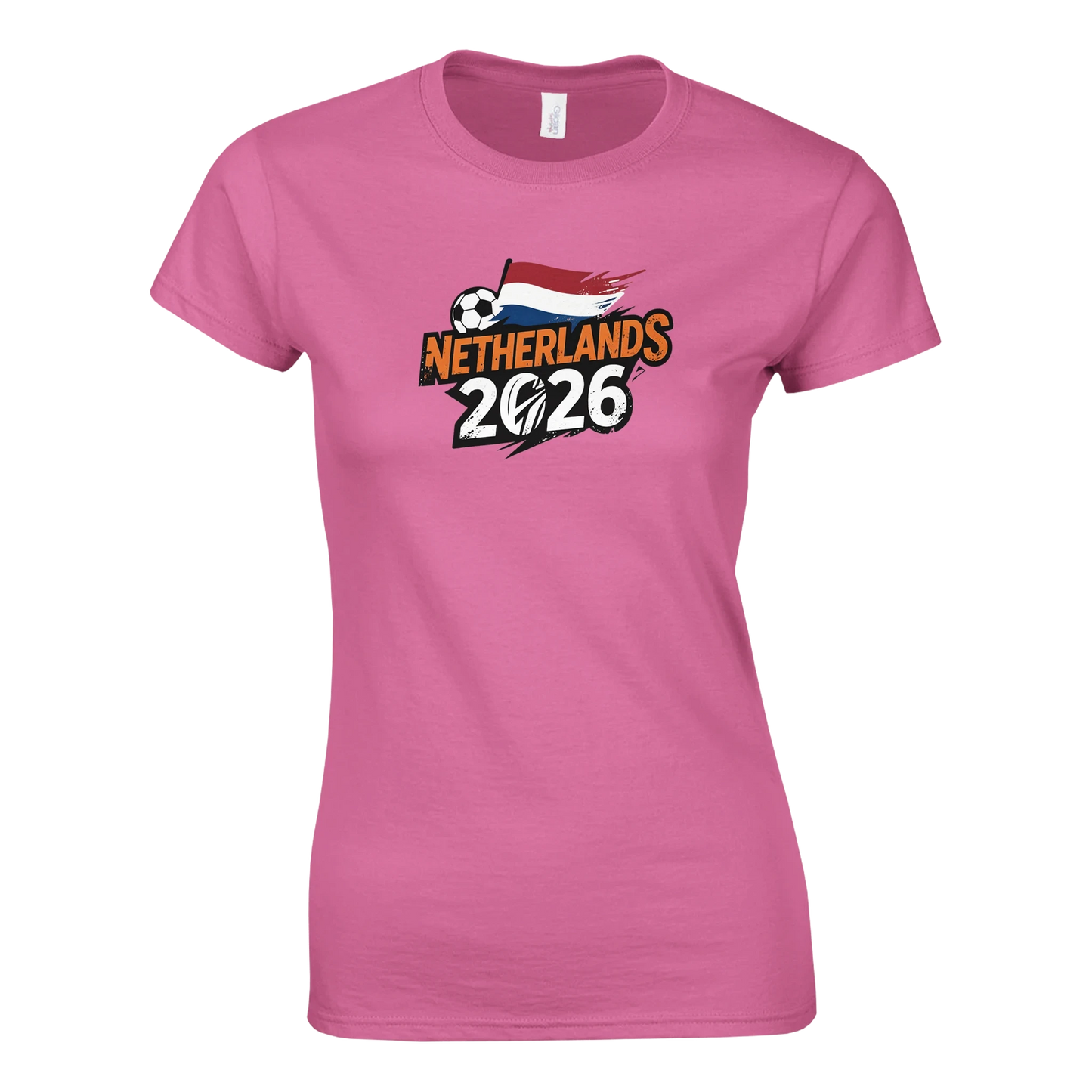 T-shirt Pays-Bas 2026 - Design Football Coupe du Monde | Maillot Supporters Sélection Nationale Femme Style Grunge