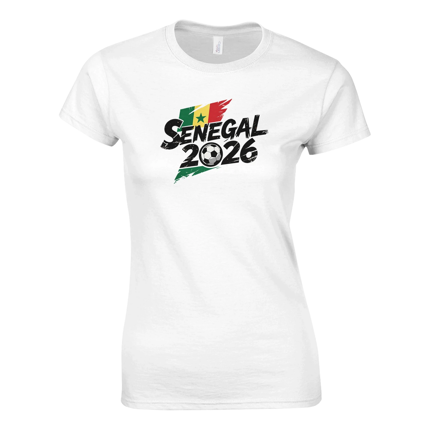 T-shirt Sénégal 2026 - Design Coupe du Monde Football | Maillot Supporters Sélection Nationale pour femme