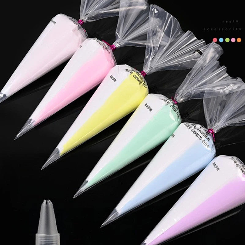 Colle Crème KAWAHIP poche à douille Deux Couleurs - Matériaux pour Coque de Téléphone DIY 100g - Simulation de Crème Decoden avec Douille pour Fabrication de Bijoux