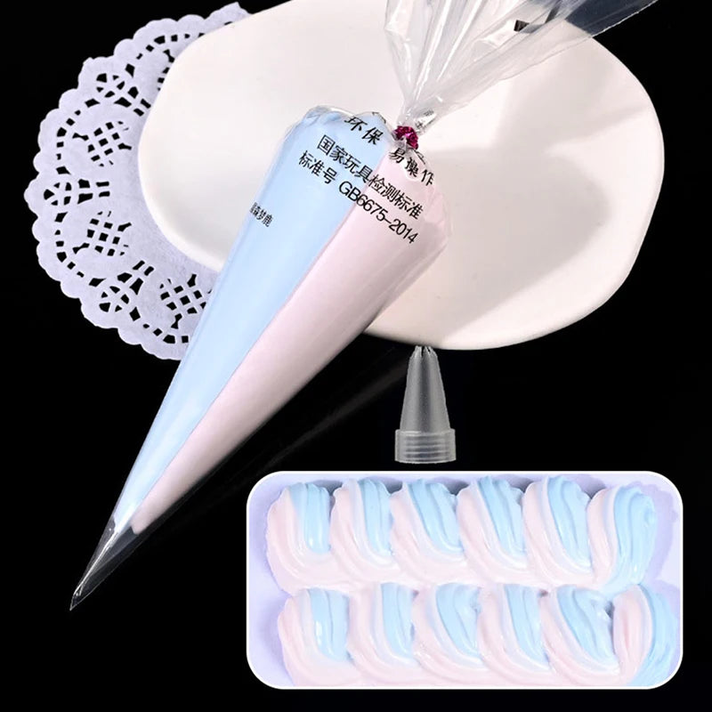 Colle Crème KAWAHIP poche à douille Deux Couleurs - Matériaux pour Coque de Téléphone DIY 100g - Simulation de Crème Decoden avec Douille pour Fabrication de Bijoux