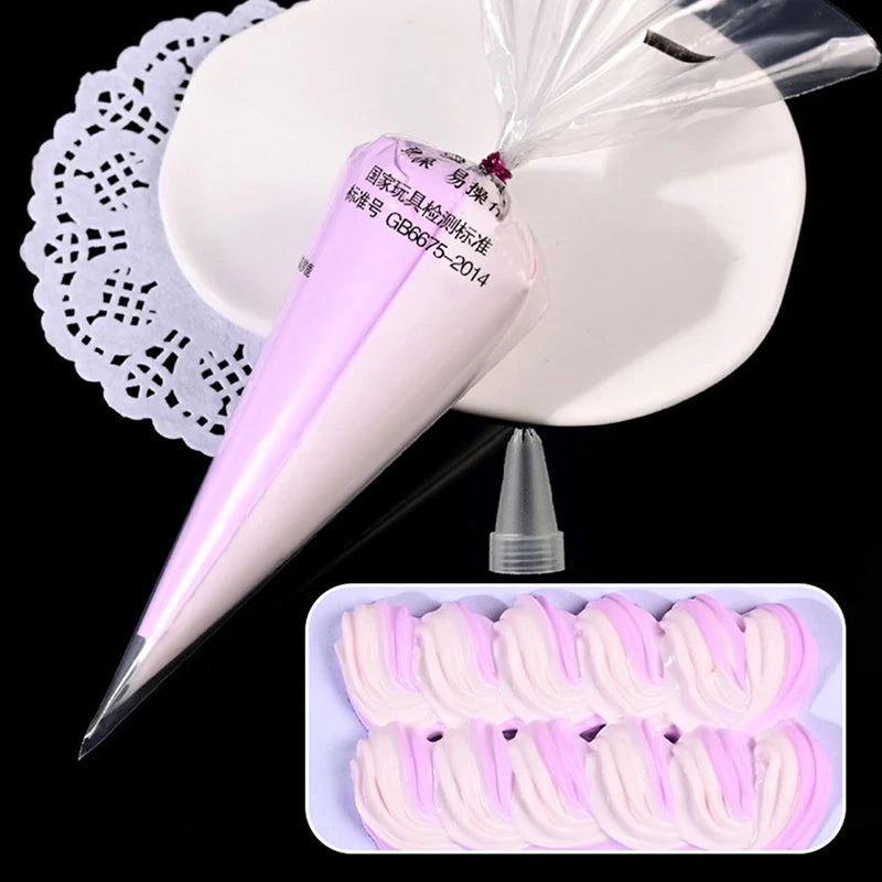 Colle Crème KAWAHIP poche à douille Deux Couleurs - Matériaux pour Coque de Téléphone DIY 100g - Simulation de Crème Decoden avec Douille pour Fabrication de Bijoux