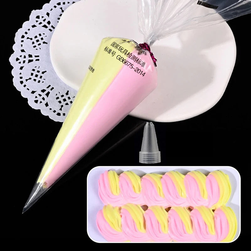 Colle Crème KAWAHIP poche à douille Deux Couleurs - Matériaux pour Coque de Téléphone DIY 100g - Simulation de Crème Decoden avec Douille pour Fabrication de Bijoux