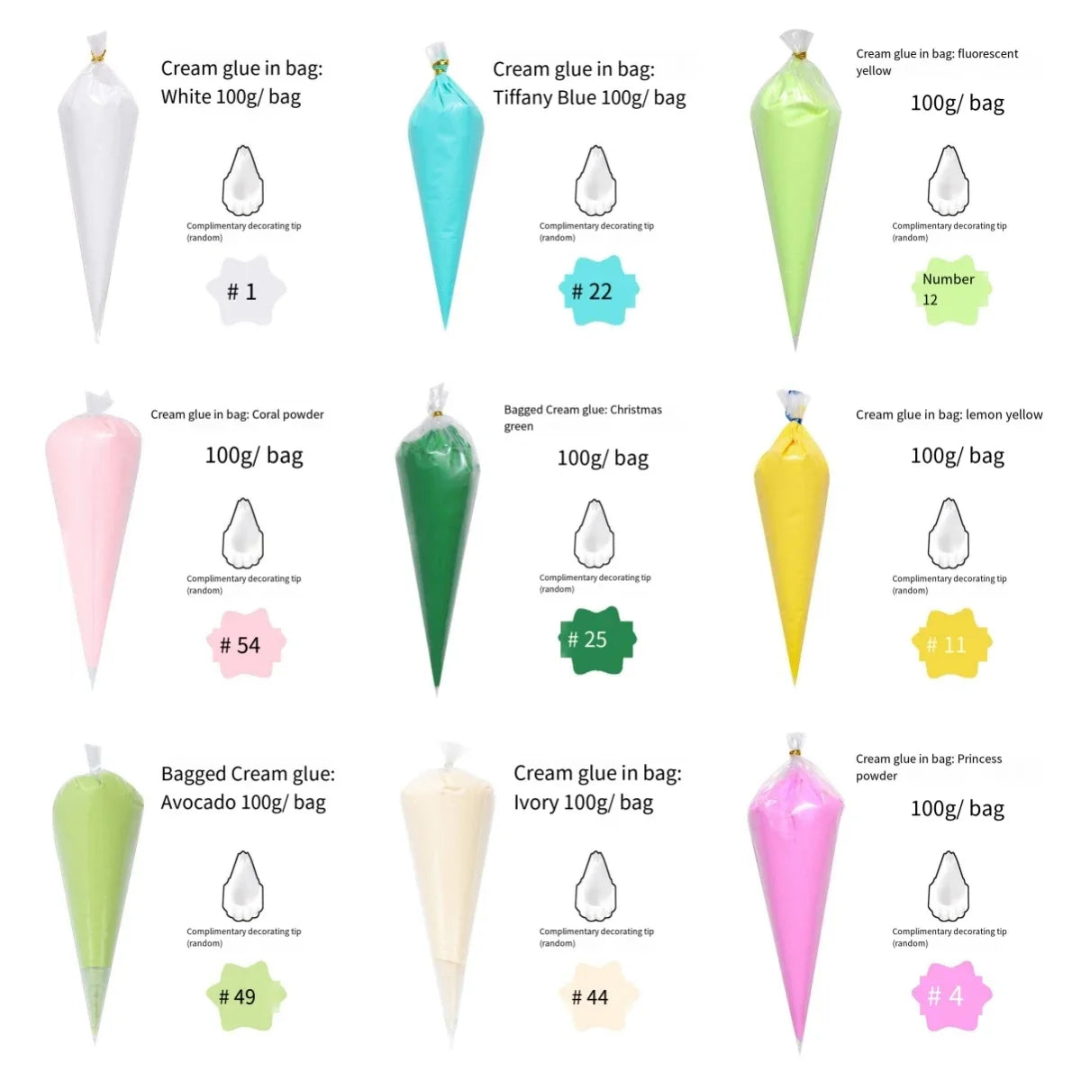 Colle Crème KAWAHIP poche à douille couleurs - 100g