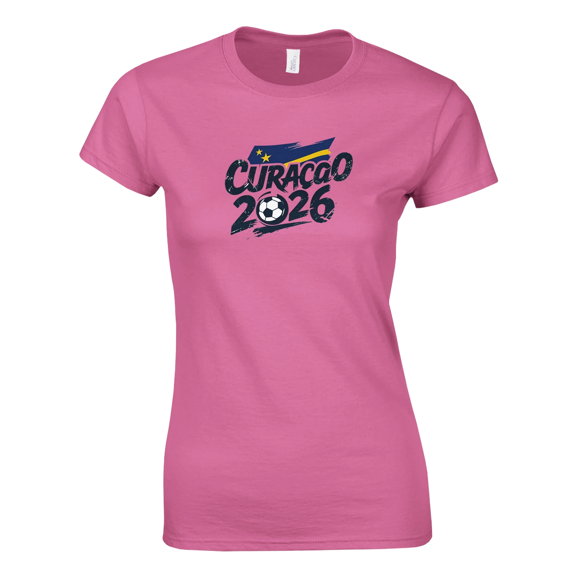 T-shirt Curaçao 2026 Grunge - Design Coupe du Monde Football | Maillot Supporters Sélection Nationale Femme
