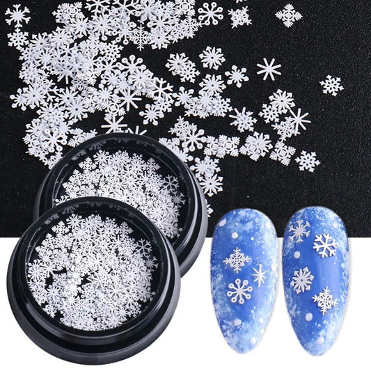 Accessoires pour Ongles et bijoux Flocons de Neige 3D | Paillettes & Métal Doré - Décoration Noël Manucure DIY Charms - KAWAII FAVIE
