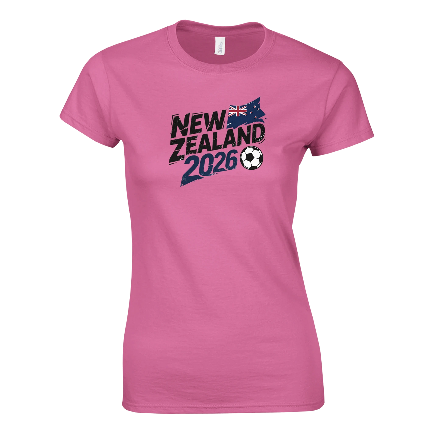 T-shirt Nouvelle-Zélande 2026 - Design Coupe du Monde Football | Maillot Supporters Sélection Nationale pour femme