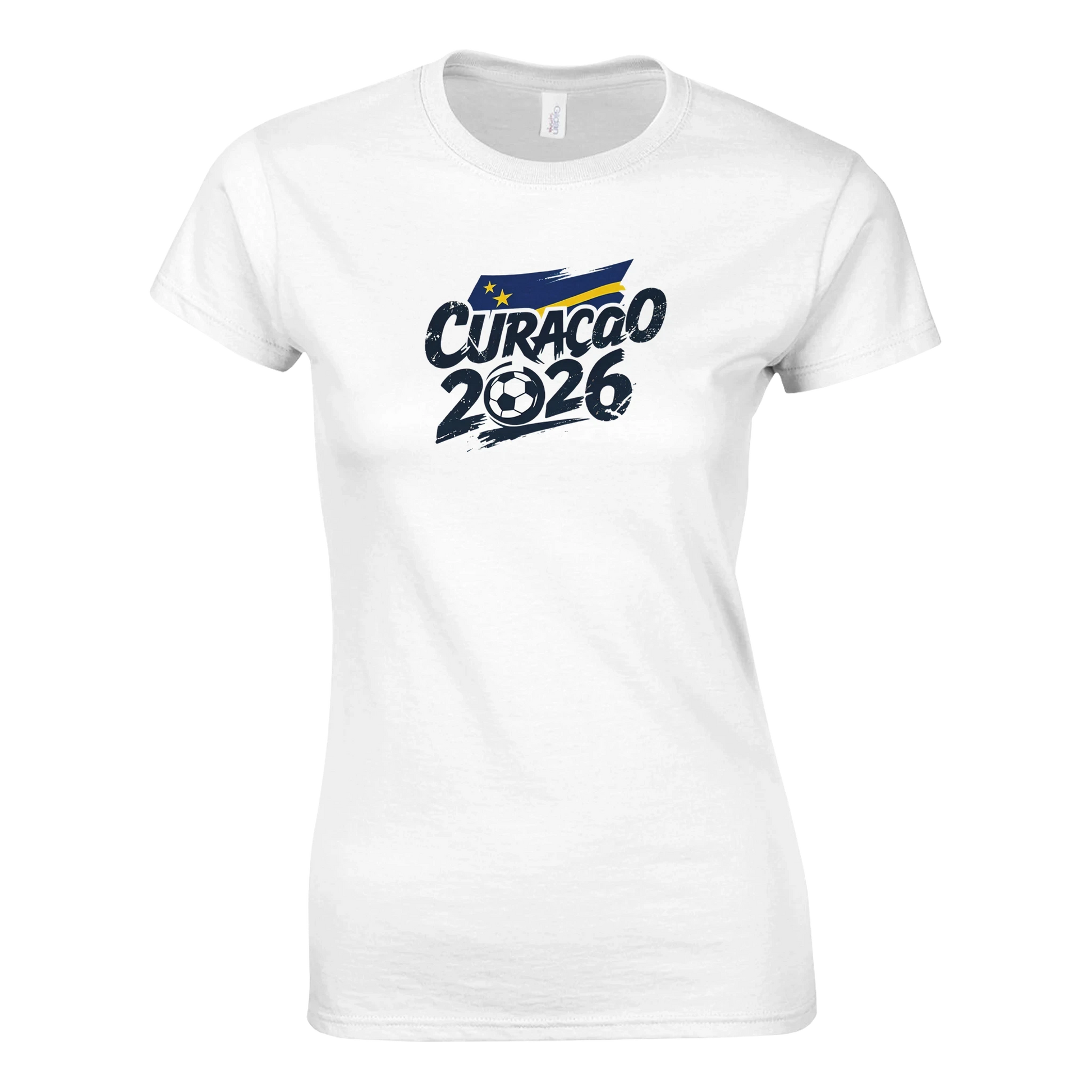 T-shirt Curaçao 2026 Grunge - Design Coupe du Monde Football | Maillot Supporters Sélection Nationale Femme