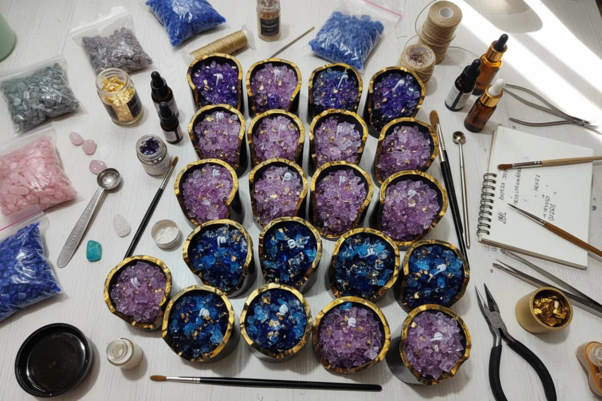 Bougie Aromatique Cristal Ore en Cire de Gel - Décoration de Table et Cadeau Créatif pour Salon bougie - KAWAII FAVIE