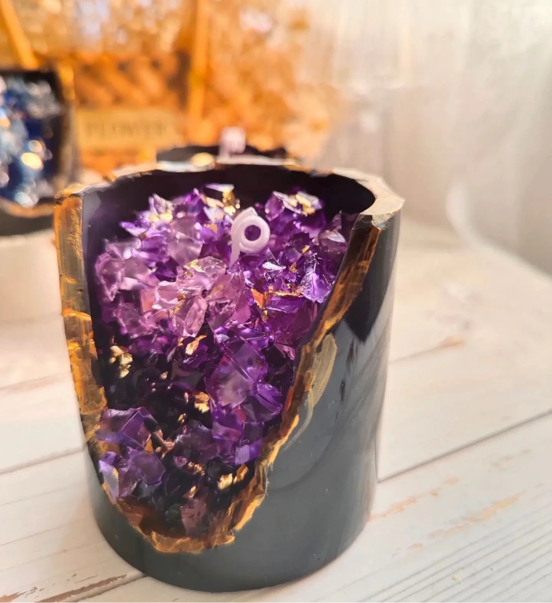 Bougie Aromatique Cristal Ore en Cire de Gel - Décoration de Table et Cadeau Créatif pour Salon bougie - KAWAII FAVIE