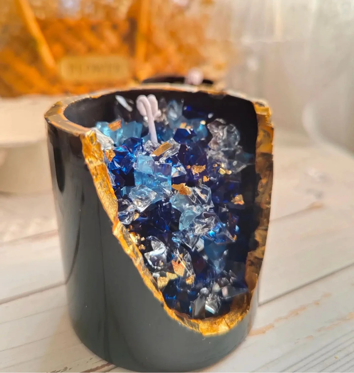 Bougie Aromatique Cristal Ore en Cire de Gel - Décoration de Table et Cadeau Créatif pour Salon bougie - KAWAII FAVIE