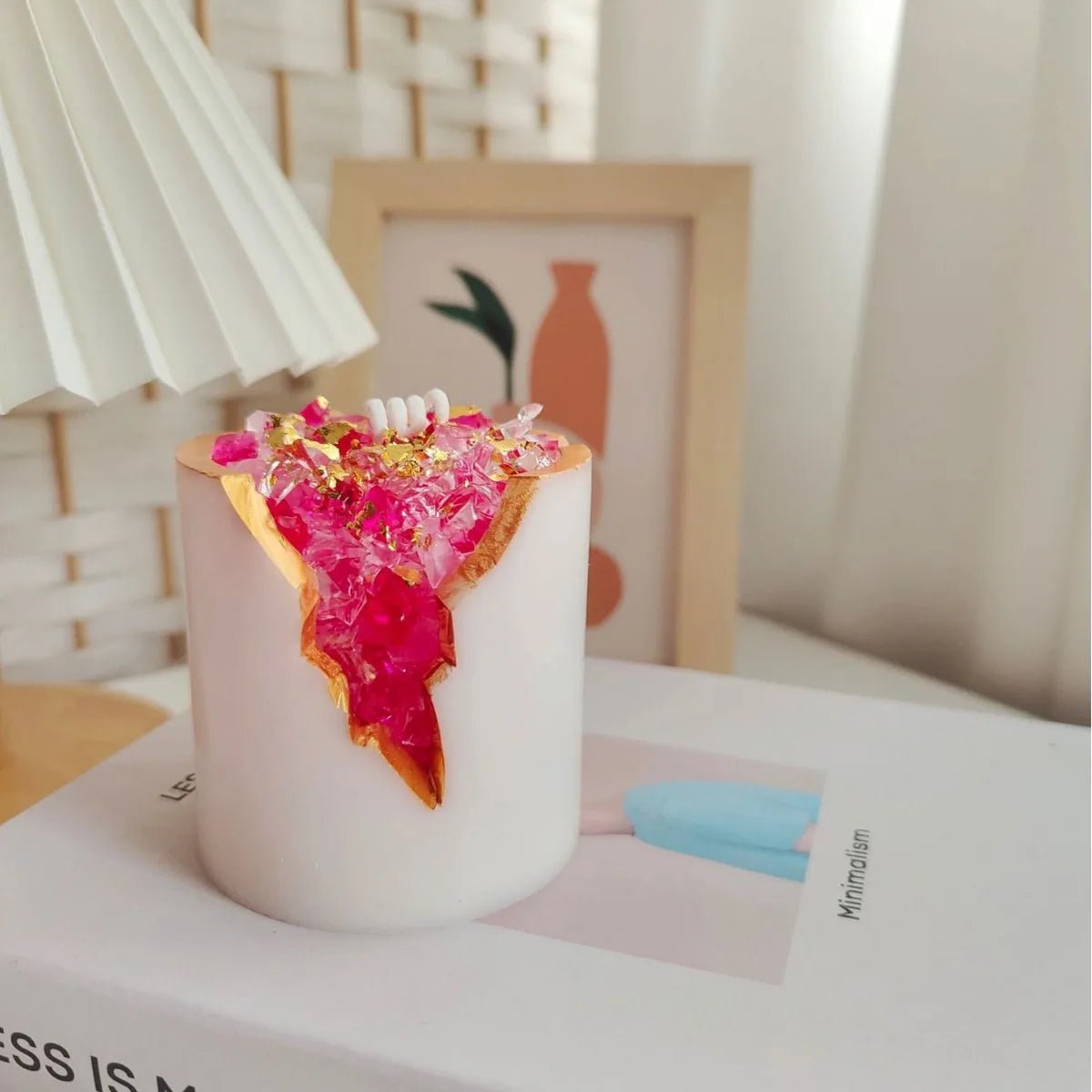 Bougie Aromatique Cristal Ore en Cire de Gel - Décoration de Table et Cadeau Créatif pour Salon bougie - KAWAII FAVIE