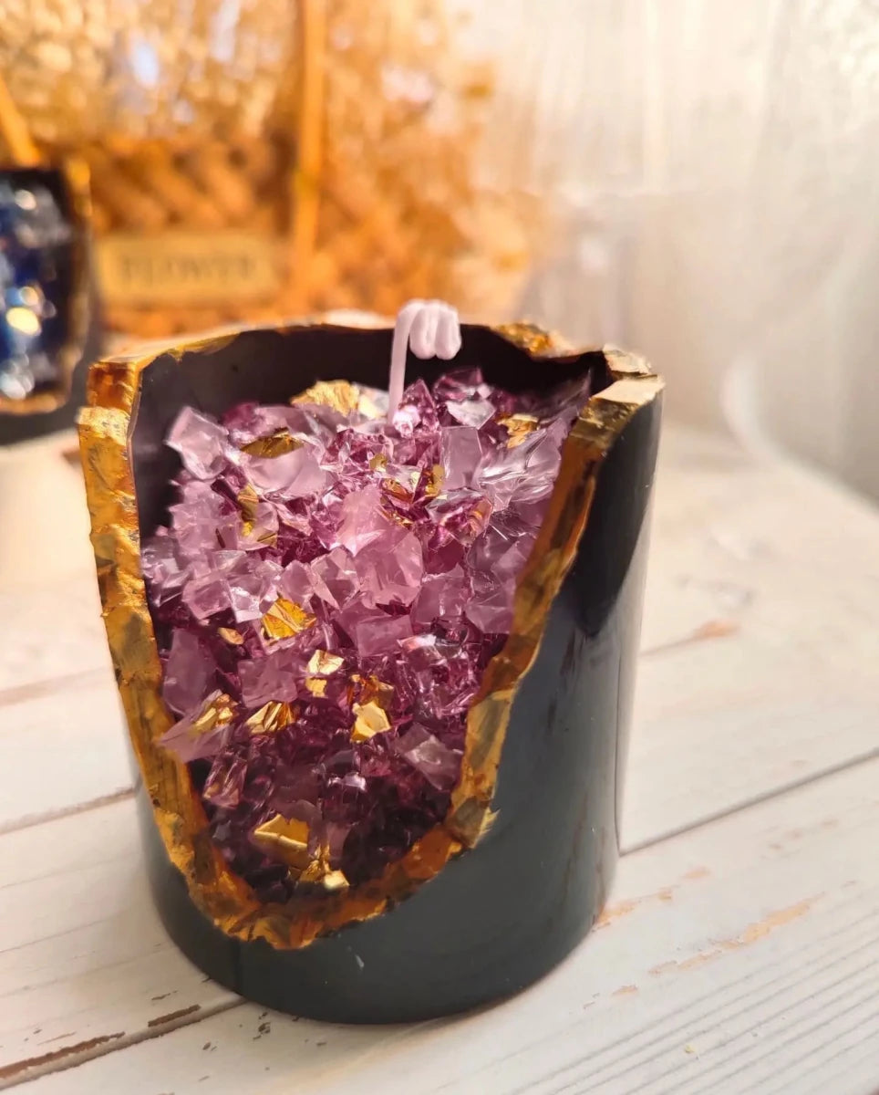 Bougie Aromatique Cristal Ore en Cire de Gel - Décoration de Table et Cadeau Créatif pour Salon bougie - KAWAII FAVIE