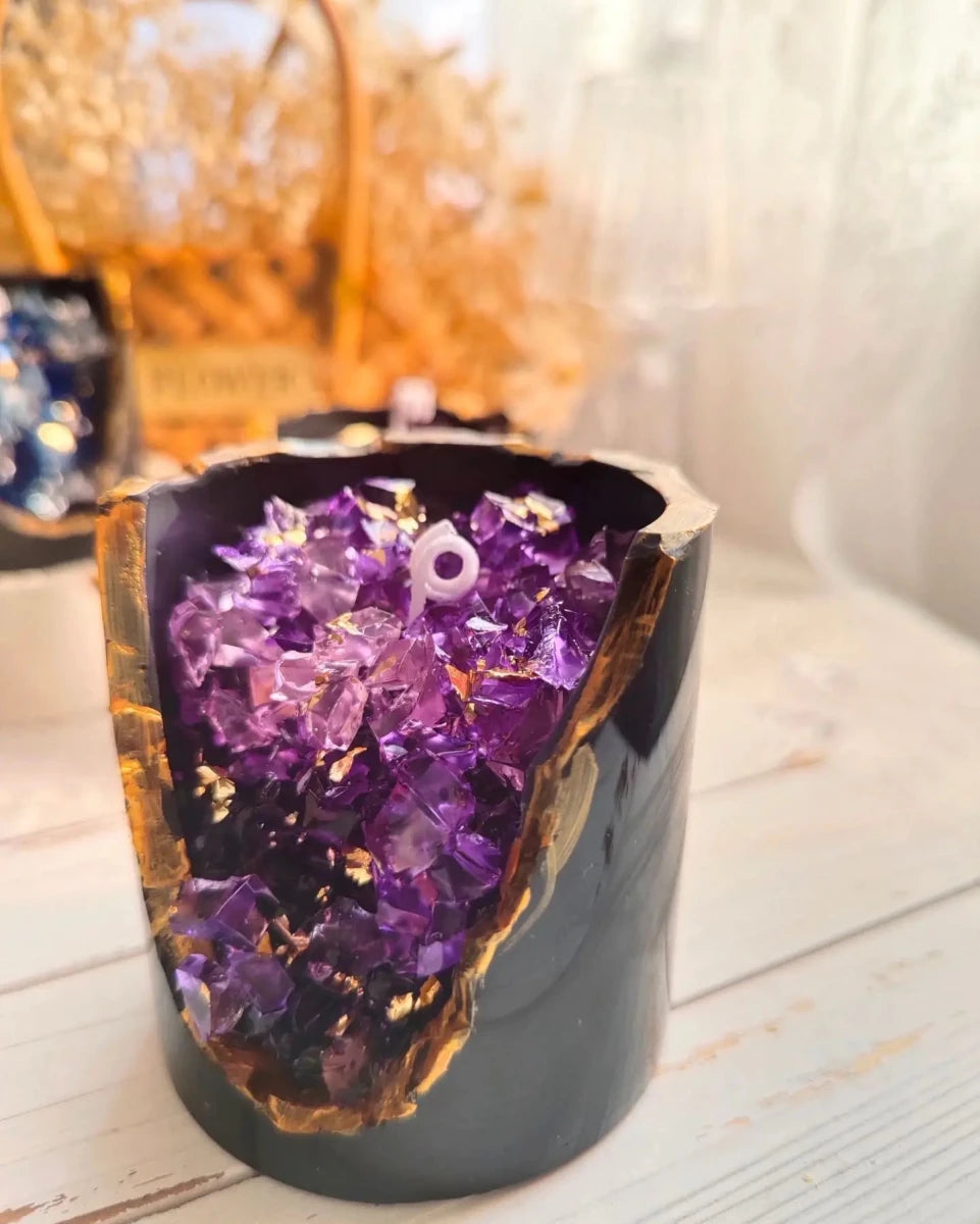 Bougie Aromatique Cristal Ore en Cire de Gel - Décoration de Table et Cadeau Créatif pour Salon bougie - KAWAII FAVIE