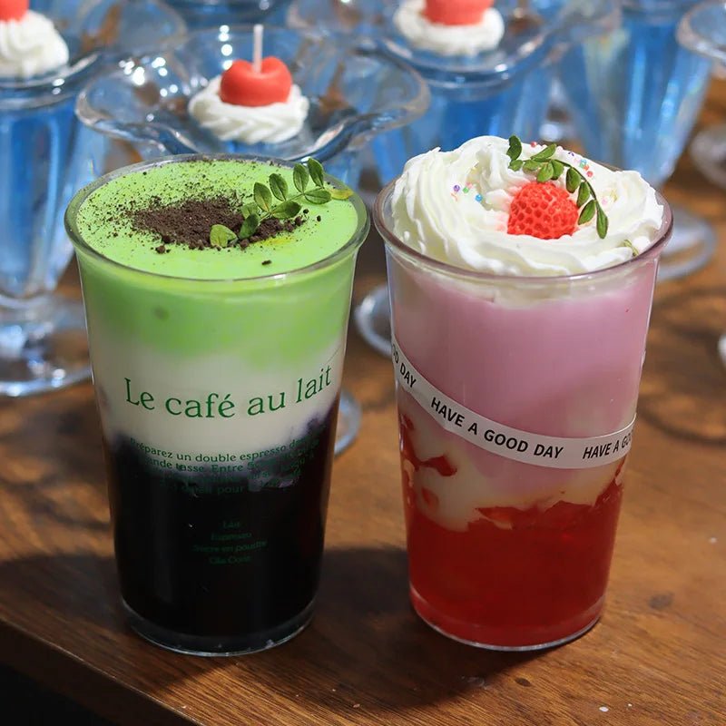 Bougies Parfumées Artisanales en Forme de Thé au Lait | Création Mignonne aux Couleurs Vives - Décoration & Ambiance Douce bougie - KAWAII FAVIE