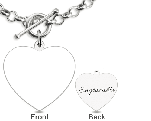 Bracelet Cœur Photo Personnalisable en Argent Sterling 925 | Pendentif Gravure Photo & Message - Cadeau d'Amour Unique Bracelet - KAWAII FAVIE
