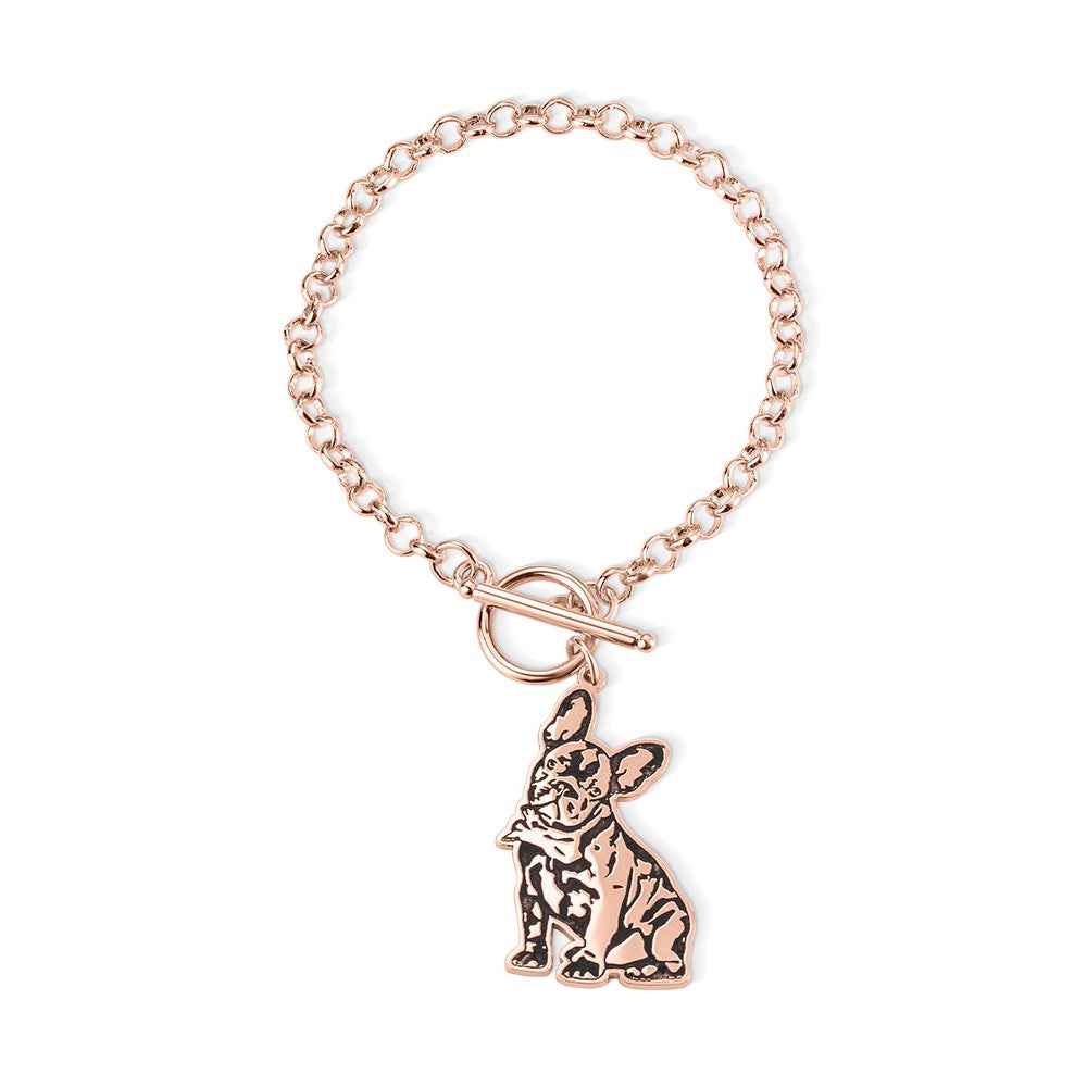 Bracelet en Argent Sterling 925 avec Portrait Personnalisé de Votre Animal | Cadeau Unique pour Amoureux des Chiens et Chats Bracelet - KAWAII FAVIE
