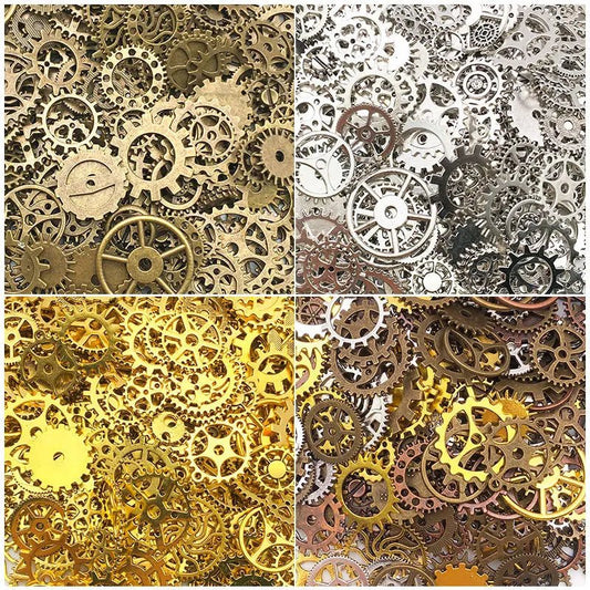Breloques Engrenages Steampunk en Alliage de Zinc | 50g Mélange de Couleurs & Tailles pour DIY Bijoux - KAWAHIP Charms - KAWAII FAVIE