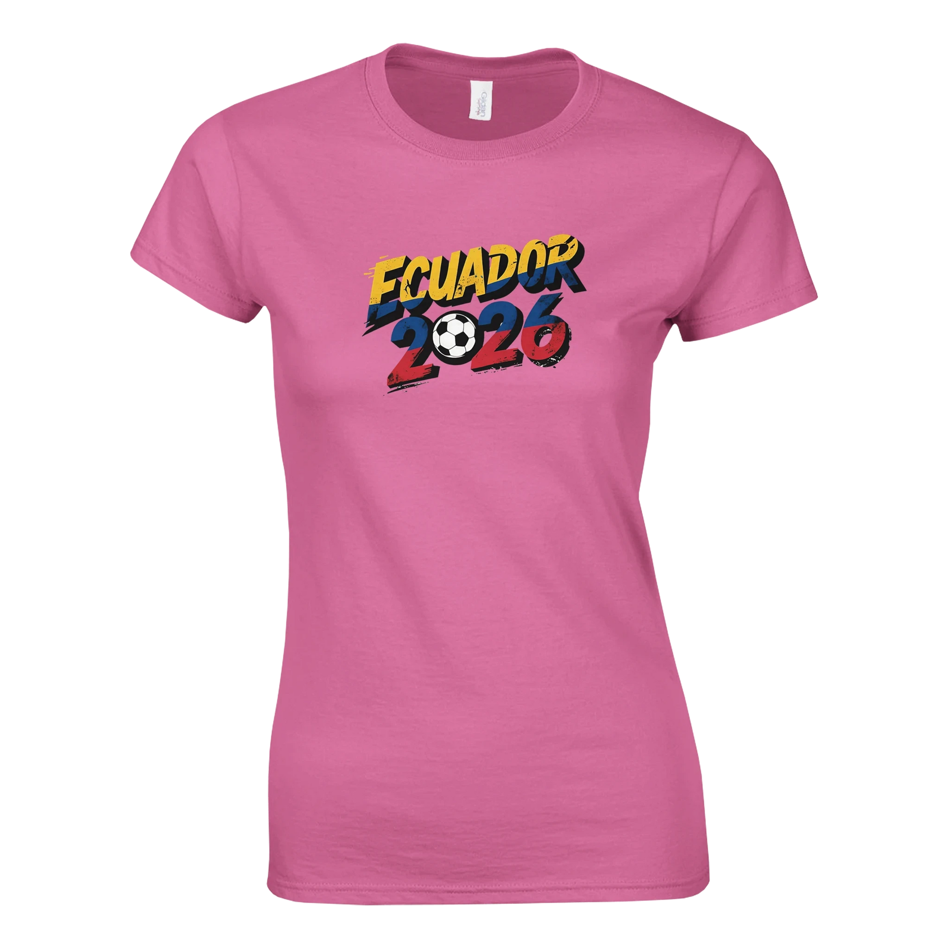 T-shirt Équateur 2026 Grunge – Design Coupe du Monde Football | Maillot Supporters Sélection Nationale Femme