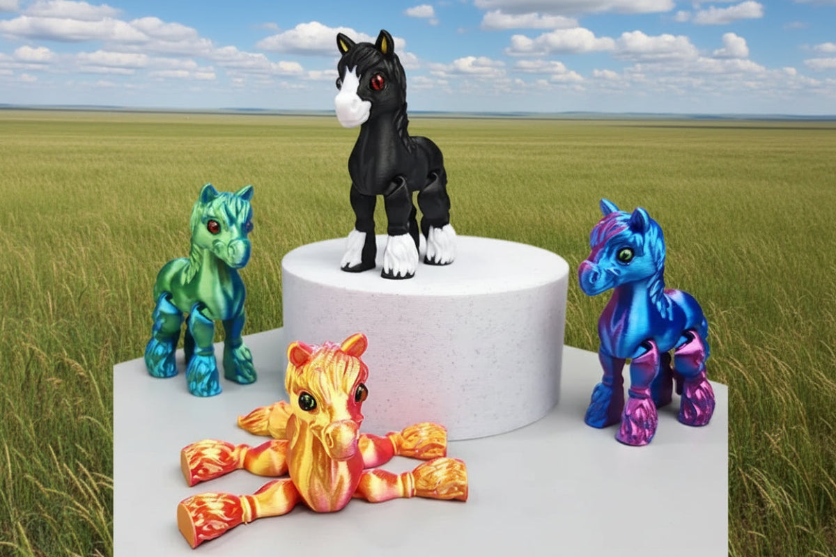 Cheval Articulé Miniature | Jouet Anti - Stress & Décoration Bureau - Impression 3D PLA Jouet 3D - KAWAII FAVIE