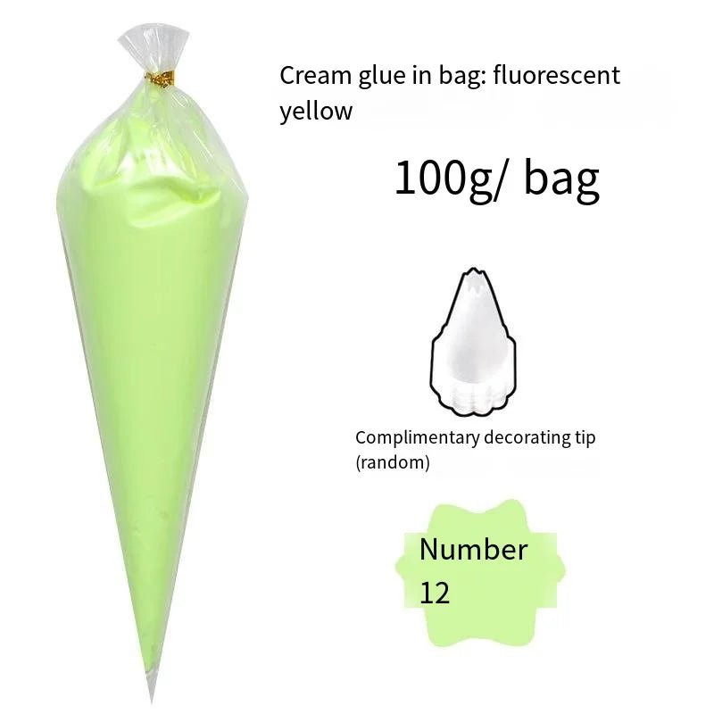 Colle Crème KAWAHIP poche à douille couleurs vert pomme - 100g KAWAHIP - KAWAII FAVIE