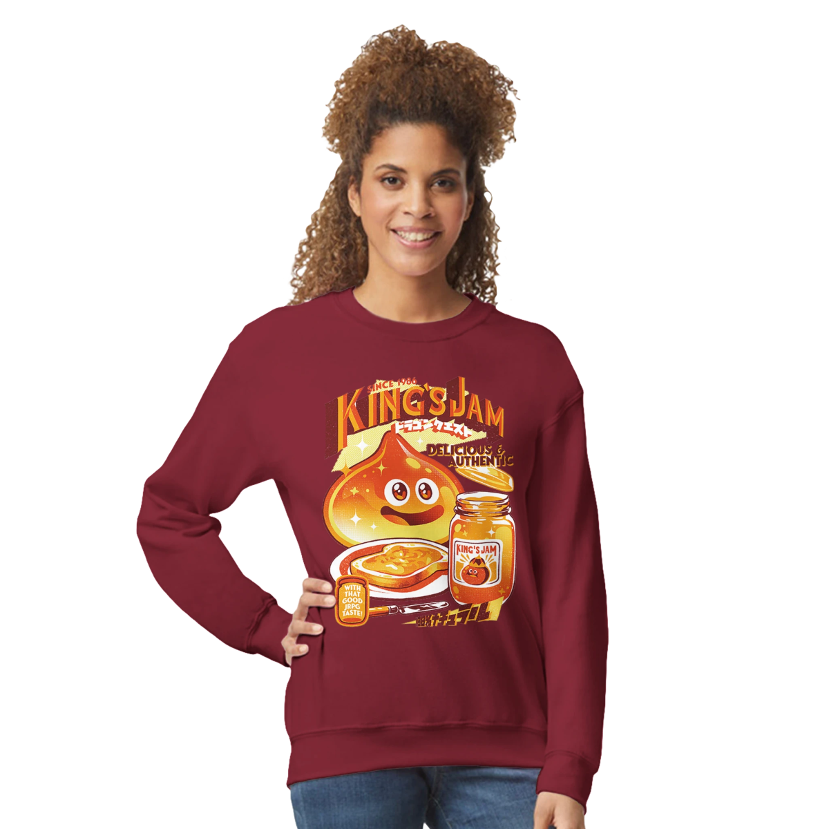 Collection Dragon Quest - Sweat à Col Rond Unisexe | Écusson Brodé de Slime Sweat-shirt - KAWAII FAVIE