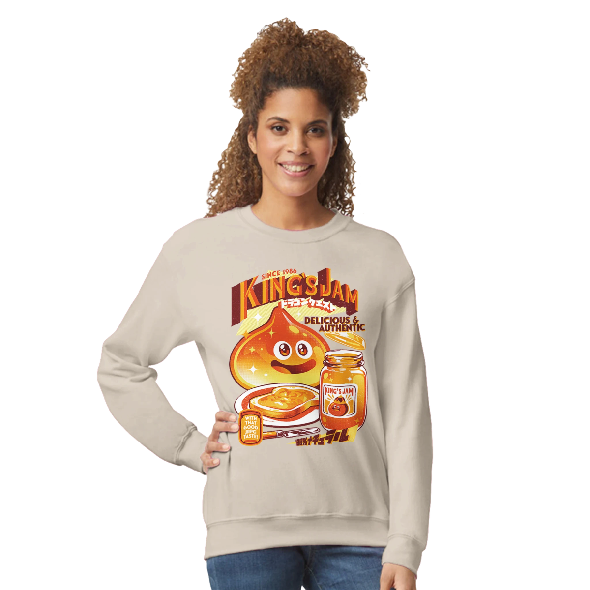 Collection Dragon Quest - Sweat à Col Rond Unisexe | Écusson Brodé de Slime Sweat-shirt - KAWAII FAVIE