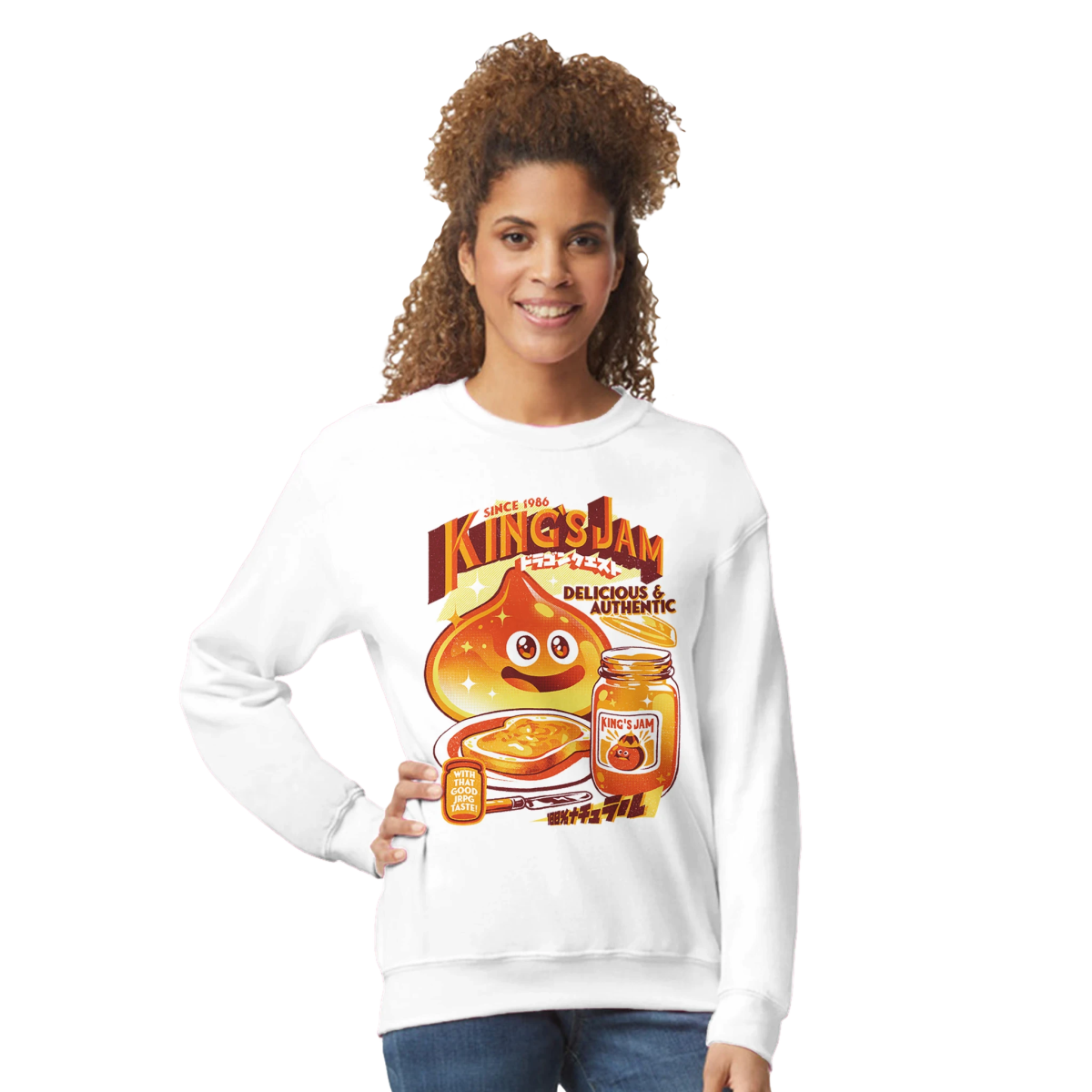 Collection Dragon Quest - Sweat à Col Rond Unisexe | Écusson Brodé de Slime Sweat-shirt - KAWAII FAVIE