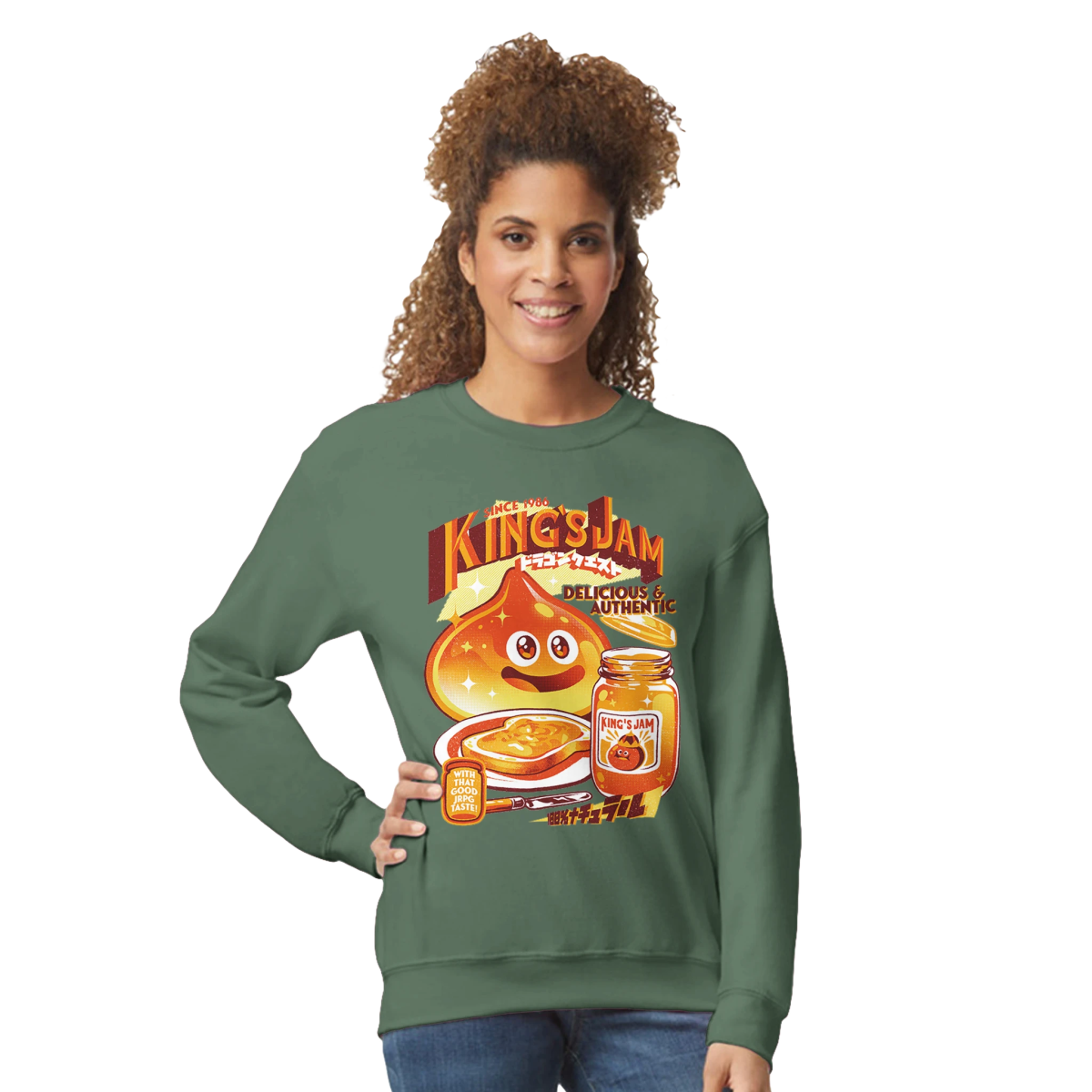Collection Dragon Quest - Sweat à Col Rond Unisexe | Écusson Brodé de Slime Sweat-shirt - KAWAII FAVIE