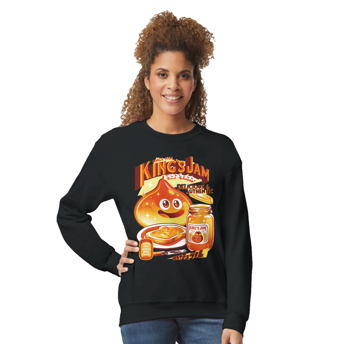 Collection Dragon Quest - Sweat à Col Rond Unisexe | Écusson Brodé de Slime Sweat-shirt - KAWAII FAVIE