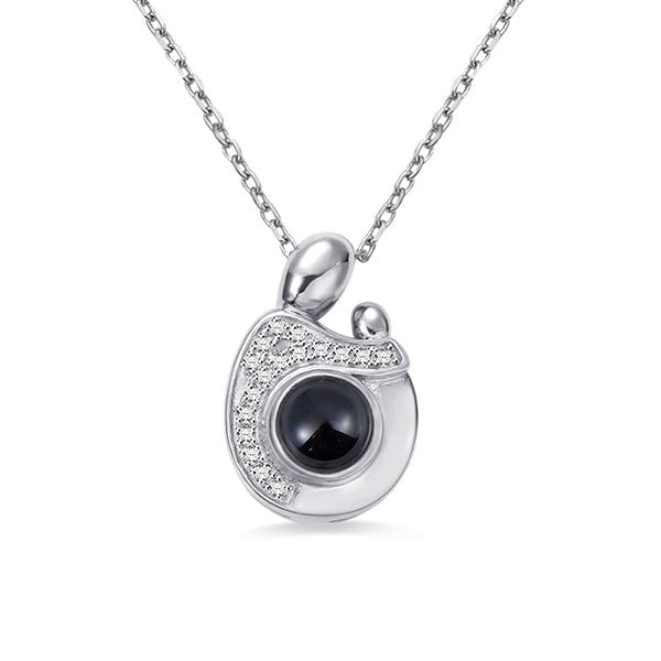 Collier « Amour Projectif » en Argent Sterling 925 | Gravure de Nom & Projection « Je t'aime » - 4 Styles (Ange, Dauphin, Kitty, Love Mom) Necklace - KAWAII FAVIE