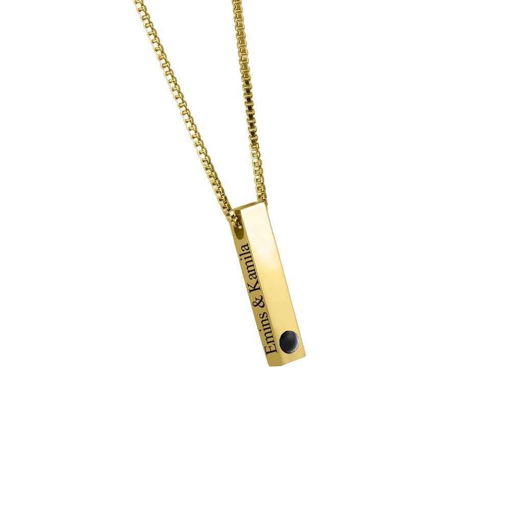 Collier Barre de Projection Personnalisable avec Photo | Style Classique Homme/Femme - Cadeau Mémoire Unique Necklace - KAWAII FAVIE
