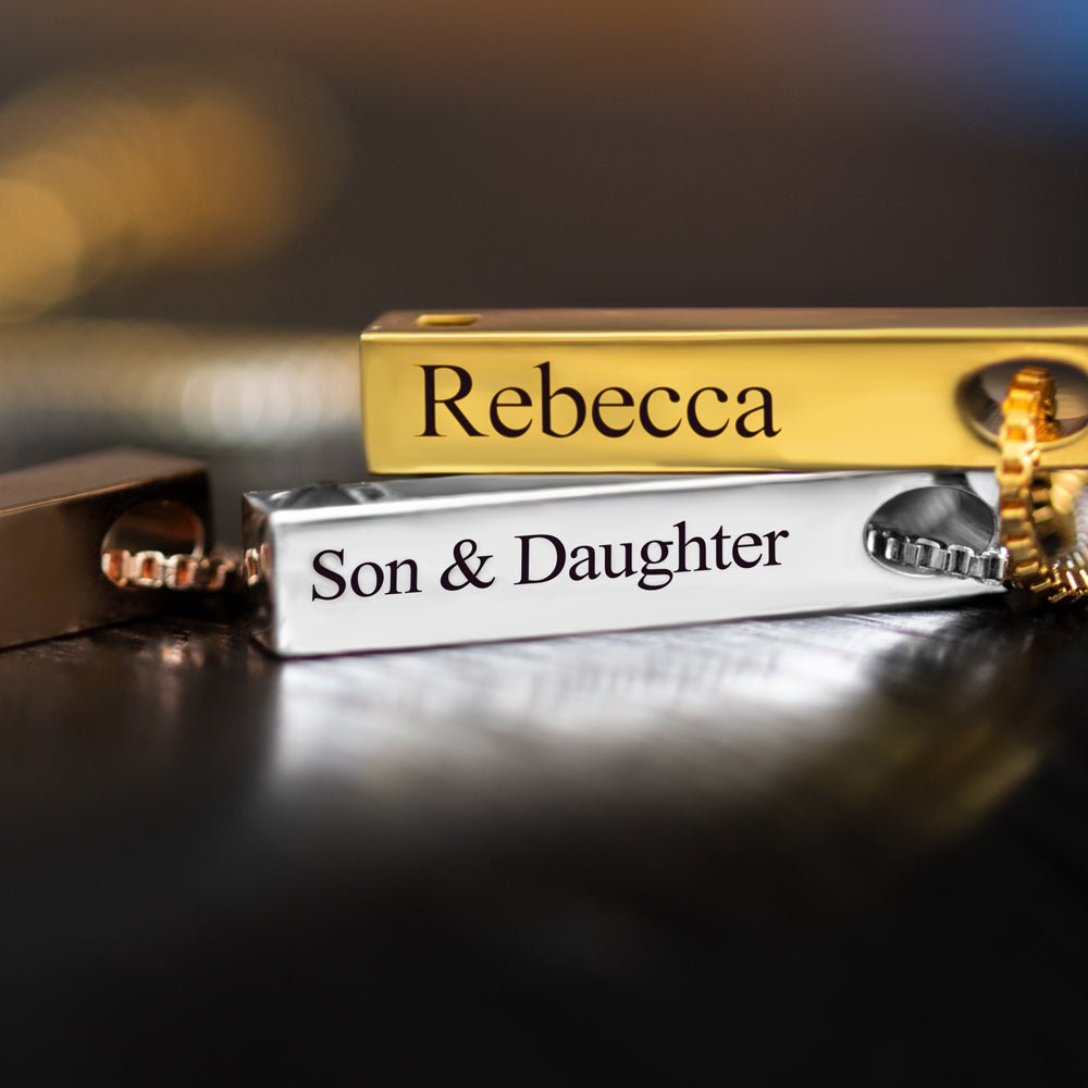 Collier Barre de Projection Personnalisable avec Photo | Style Classique Homme/Femme - Cadeau Mémoire Unique Necklace - KAWAII FAVIE