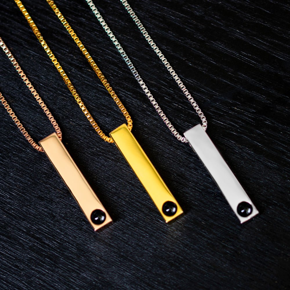 Collier Barre de Projection Personnalisable avec Photo | Style Classique Homme/Femme - Cadeau Mémoire Unique Necklace - KAWAII FAVIE