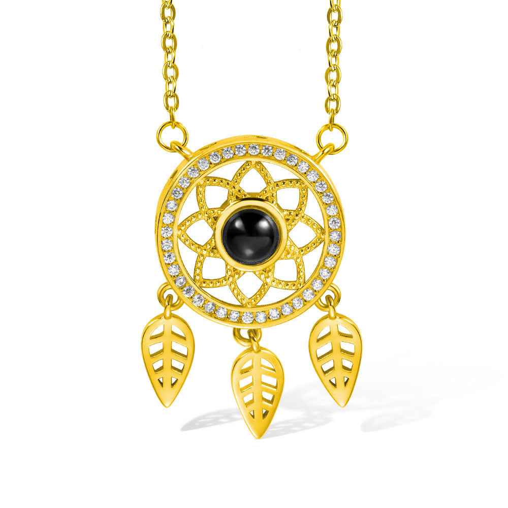 Collier « Capteur de Rêves » Projection Photo | Pendentif Protecteur Personnalisable en Argent 925 - Cadeau Unique Necklace - KAWAII FAVIE