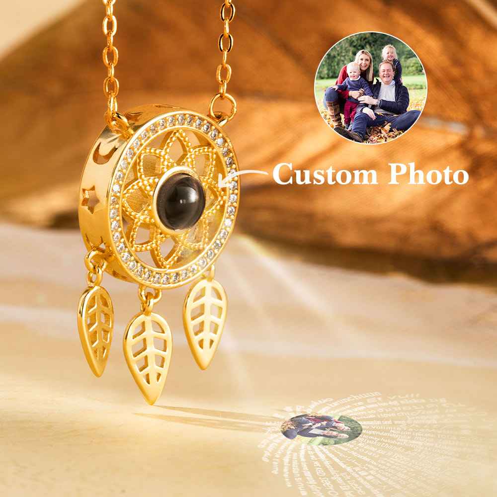 Collier « Capteur de Rêves » Projection Photo | Pendentif Protecteur Personnalisable en Argent 925 - Cadeau Unique Necklace - KAWAII FAVIE
