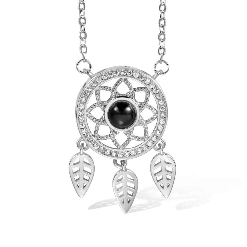 Collier « Capteur de Rêves » Projection Photo | Pendentif Protecteur Personnalisable en Argent 925 - Cadeau Unique Necklace - KAWAII FAVIE