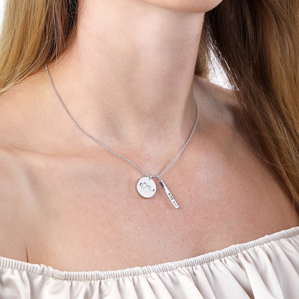 Collier de Promesse Personnalisé Saint - Valentin & Amitié | Argent Sterling 925 Gravure Unique - Cadeau Unique Necklace - KAWAII FAVIE