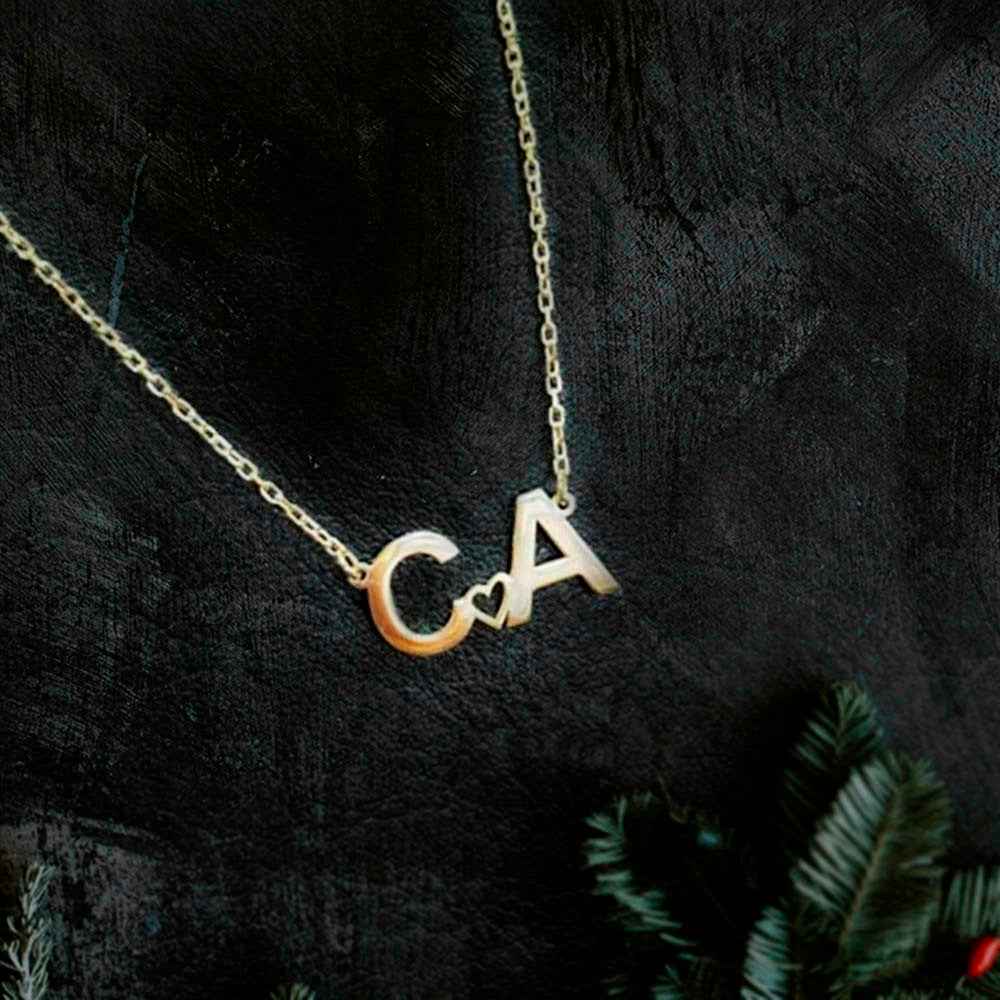 Collier Initial Personnalisé (1 - 2 Lettres) en Argent Sterling 925 | Cadeau Élégant pour Saint Valentin Necklace - KAWAII FAVIE