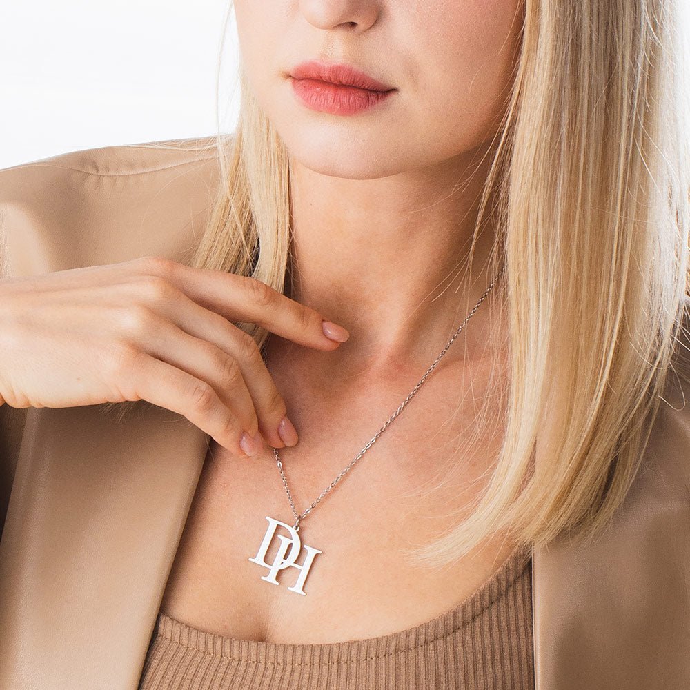 Collier Personnalisé Deux Initiales en Argent 925 | Style Minimaliste - Cadeau Unique pour Elle/Lui Necklace - KAWAII FAVIE
