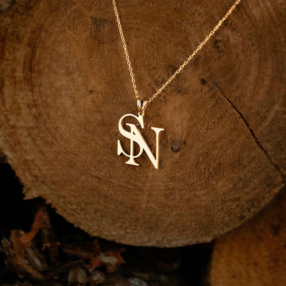 Collier Personnalisé Deux Initiales en Argent 925 | Style Minimaliste - Cadeau Unique pour Elle/Lui Necklace - KAWAII FAVIE
