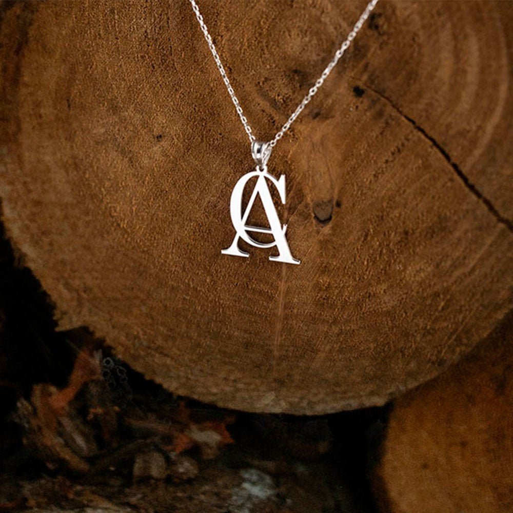 Collier Personnalisé Deux Initiales en Argent 925 | Style Minimaliste - Cadeau Unique pour Elle/Lui Necklace - KAWAII FAVIE