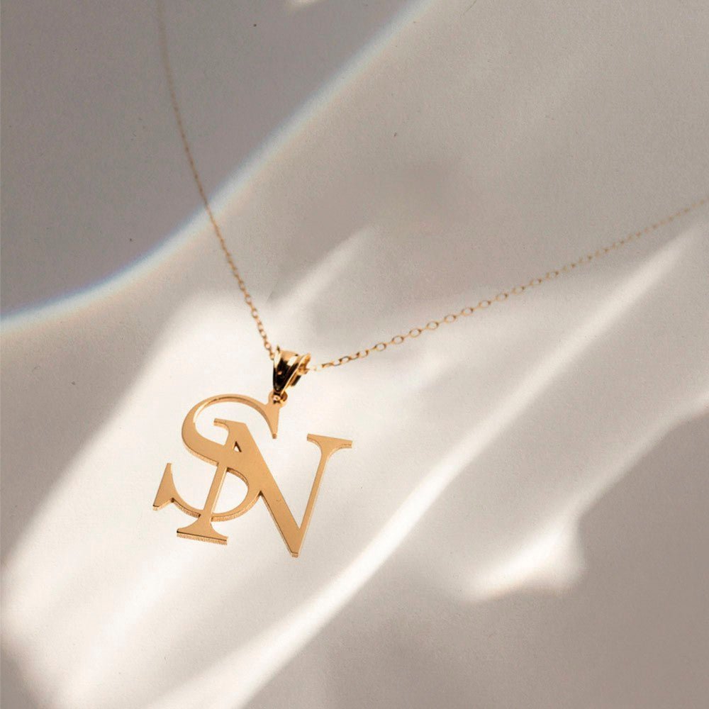 Collier Personnalisé Deux Initiales en Argent 925 | Style Minimaliste - Cadeau Unique pour Elle/Lui Necklace - KAWAII FAVIE