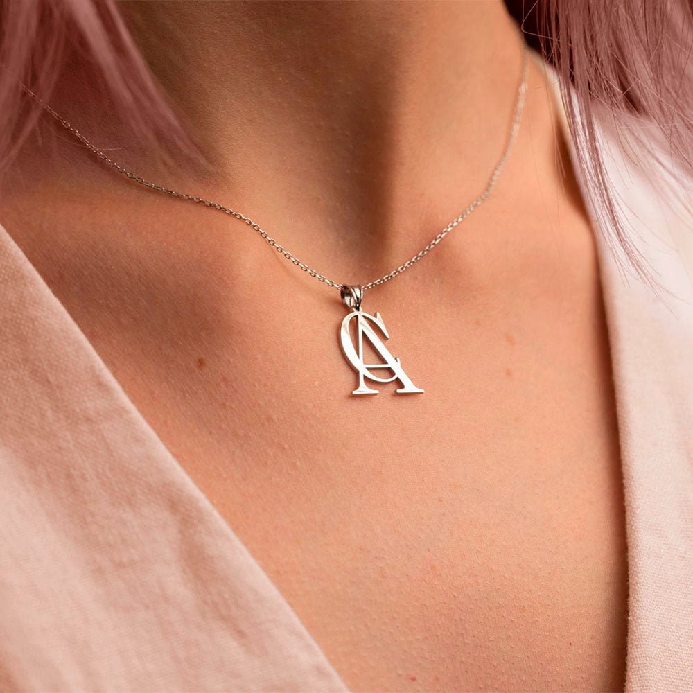 Collier Personnalisé Deux Initiales en Argent 925 | Style Minimaliste - Cadeau Unique pour Elle/Lui Necklace - KAWAII FAVIE