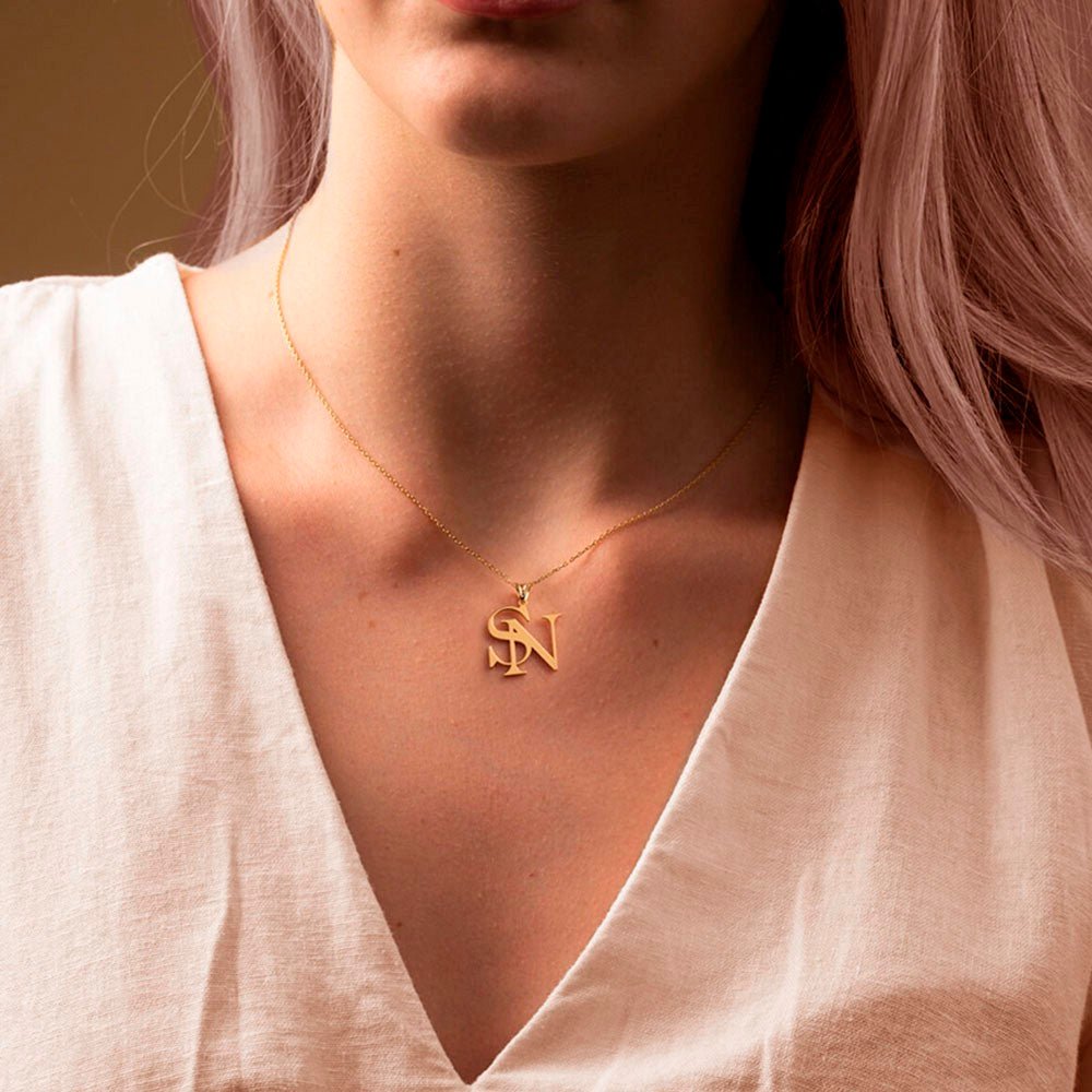 Collier Personnalisé Deux Initiales en Argent 925 | Style Minimaliste - Cadeau Unique pour Elle/Lui Necklace - KAWAII FAVIE