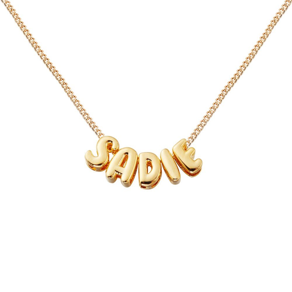 Collier Personnalisé Lettre 3D Ballon | Pendentif Prénom en Argent 925, Or Rose ou Or 18K pour Femme/Fille Necklace - KAWAII FAVIE