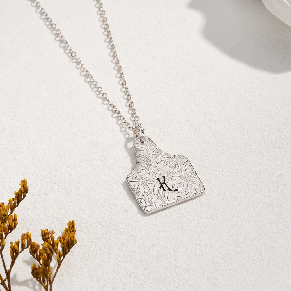 Collier Sceau de Bétail Personnalisable en Argent 925 | Pendentif Logo/Initiales - Bijou Cowgirl & Cadeau Unique Necklace - KAWAII FAVIE
