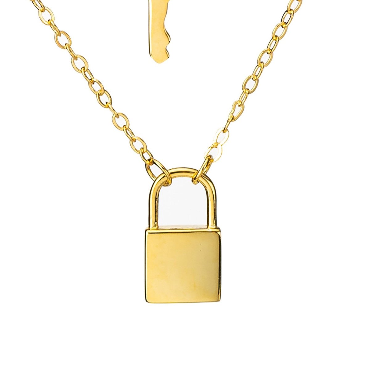 Collier « Secret Partagé » à 3 Rangs | Cadenas & Clé en Laiton Doré/Platiné - Cadeau pour Elle, Mère, Amie Necklace - KAWAII FAVIE